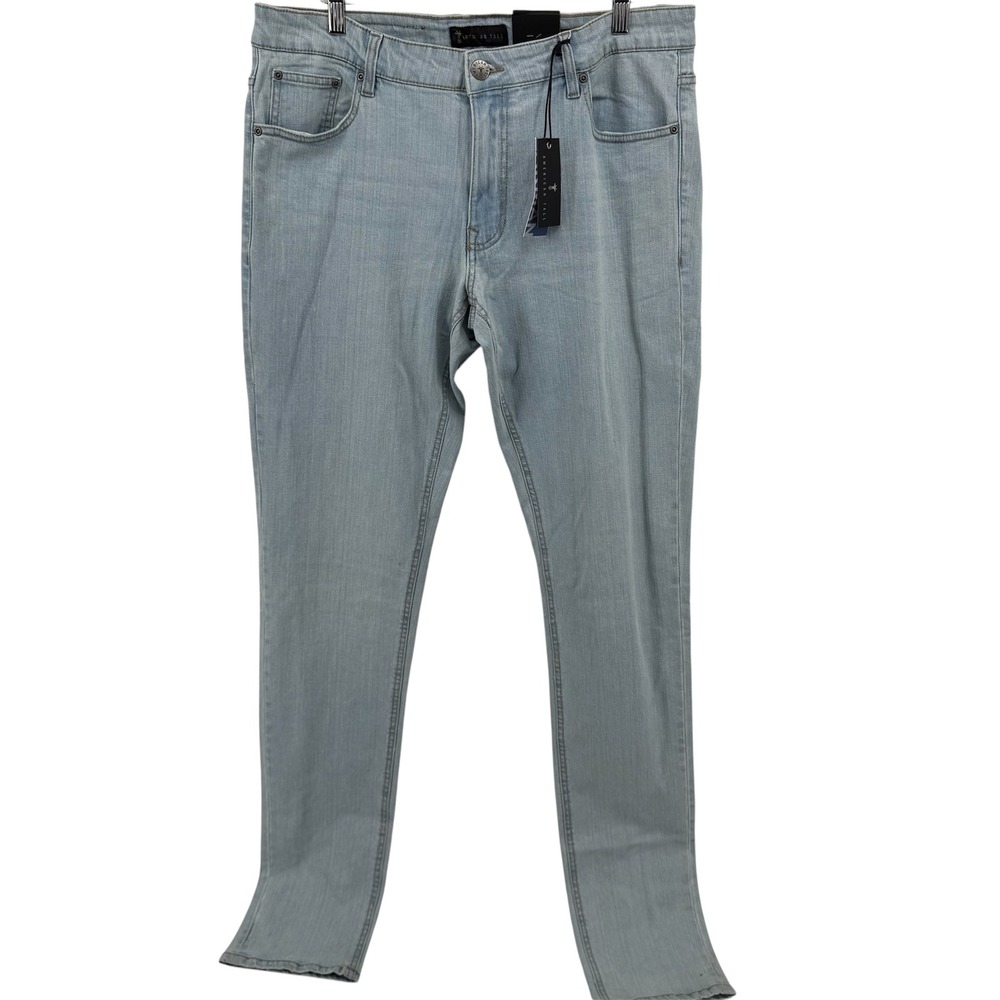 American Tall Carman Tapered Fit Jeans Mens 36x40‎ California Blue Stretch Denim